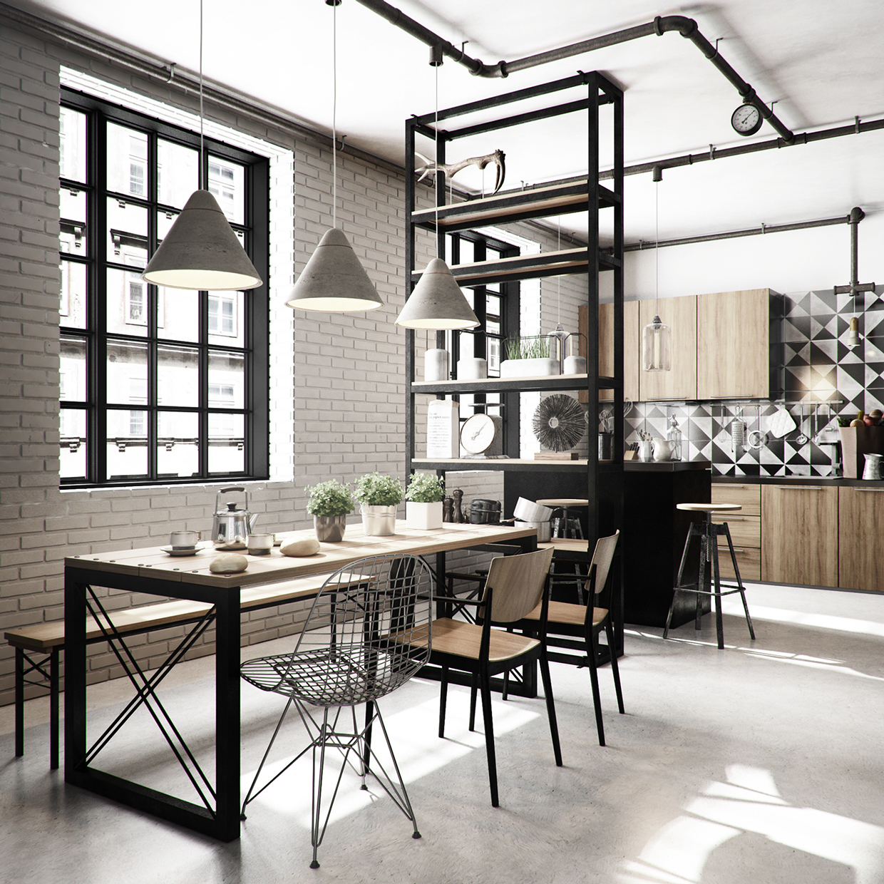 Monochrome Style Dining Room