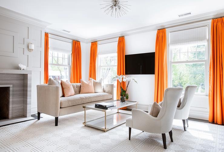 Orange Living Room Curtains