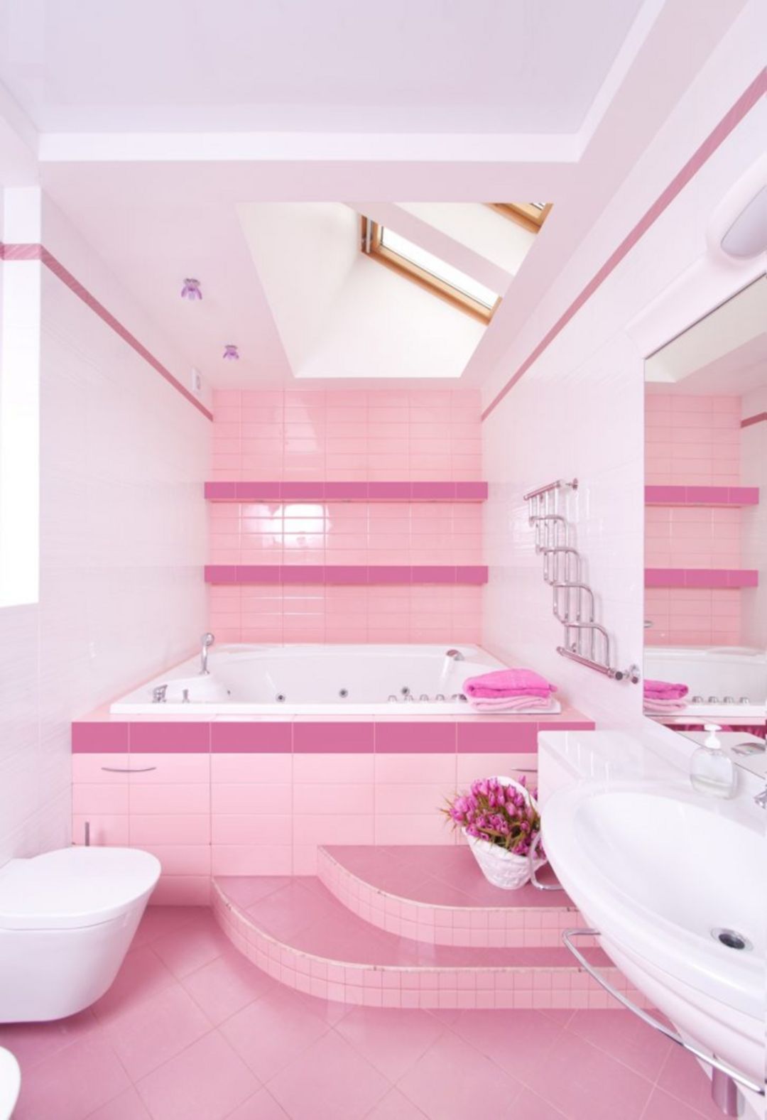 Pink Cute Bathroom Interior