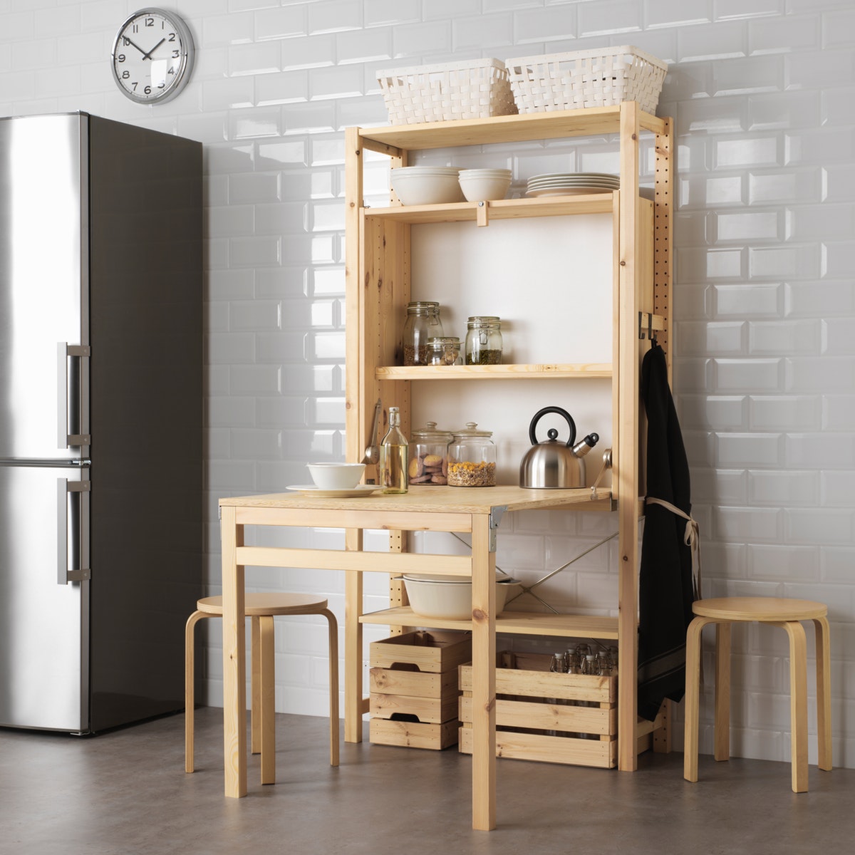 Simple Kitchen with Multifunctional Furniture