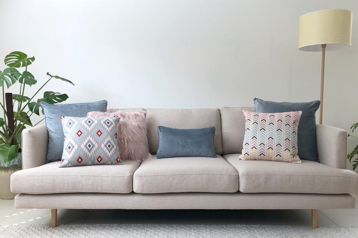 Vibrant Sofa Cushion in Living Room