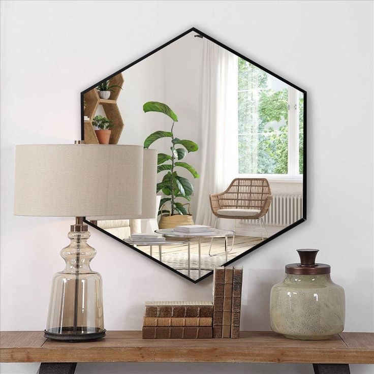 Hexagonal Mirror For Modern Accent
