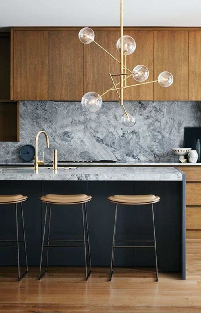 Marble Backsplash for Elegant Kitchen Concept