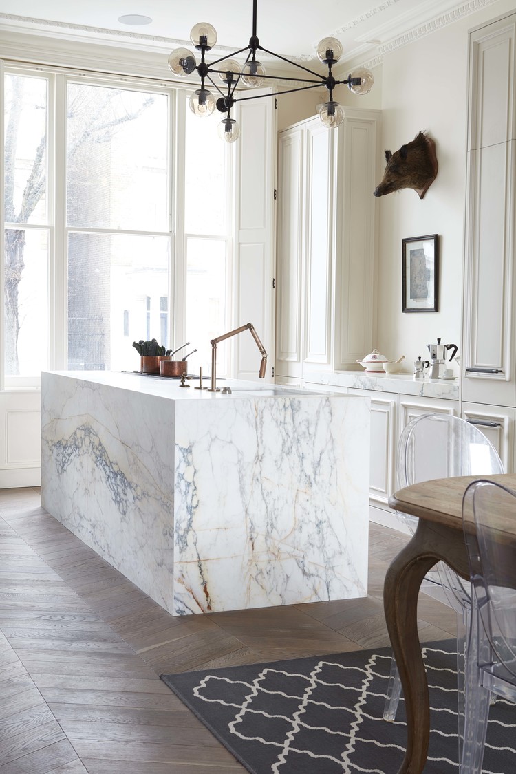 Marble Kitchen Island for Elegant Accent