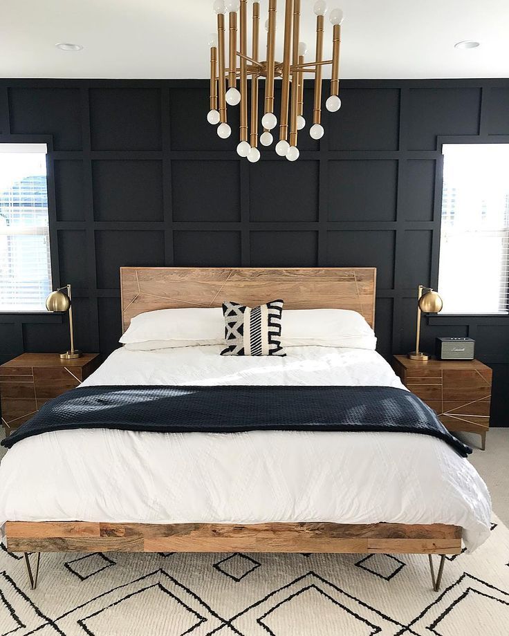 Mid Century Bedroom with Gold Accents