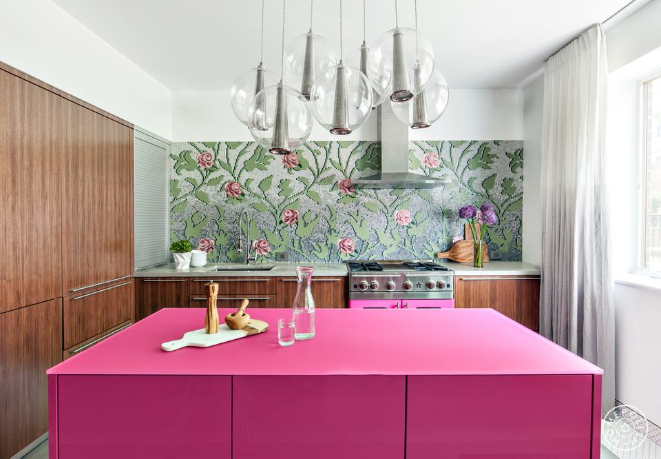 Pink Style Contemporary Kitchen