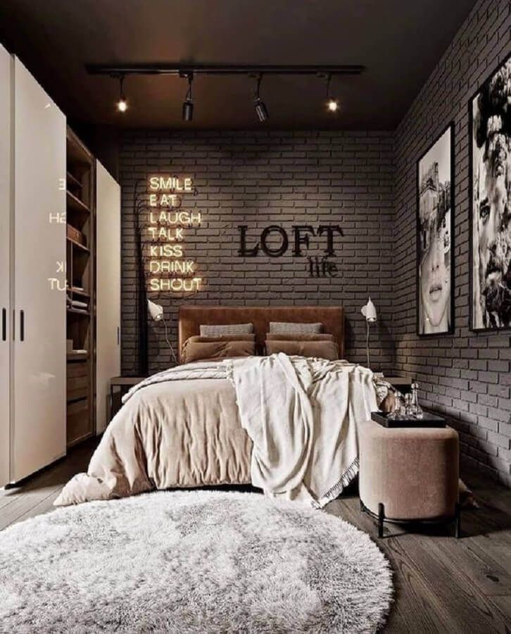 Tying the Bedroom Look with A Dark Industrial Nuance