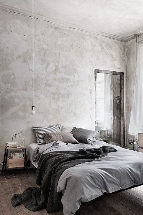 Minimalist Bedroom With An Industrial Wall Design