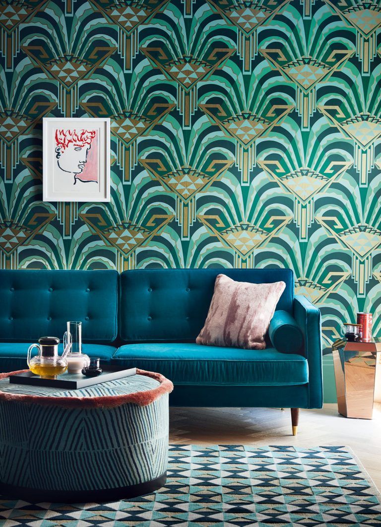 Art Deco Furnishing with Abstract Patterns and the Bold Color