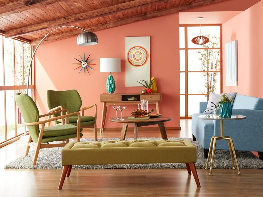 How to Coloring The Mid Century Living Room Through the Furniture
