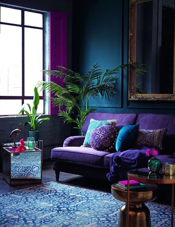 The Ultra Violet Living Room in The Art Deco Style