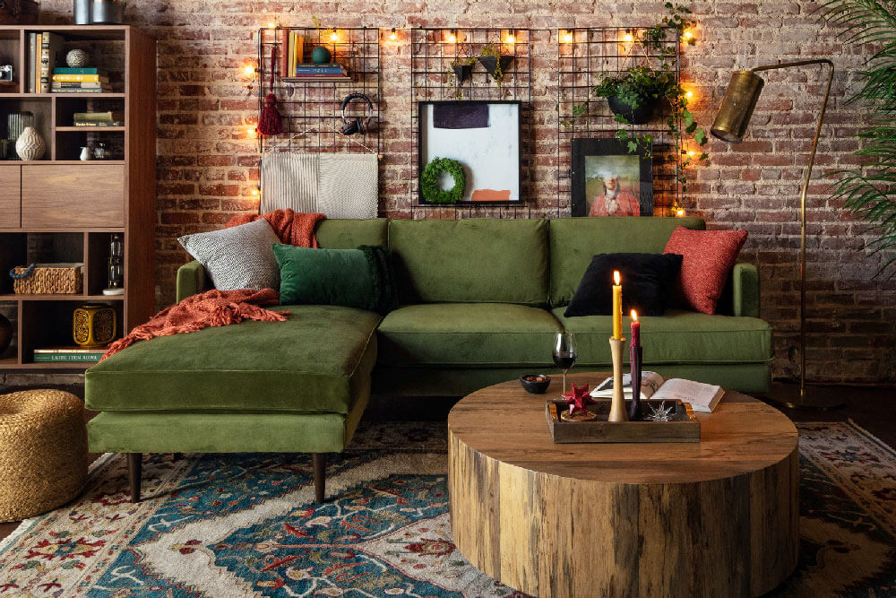 Add The Mid Century Accents in The Industrial Living Room