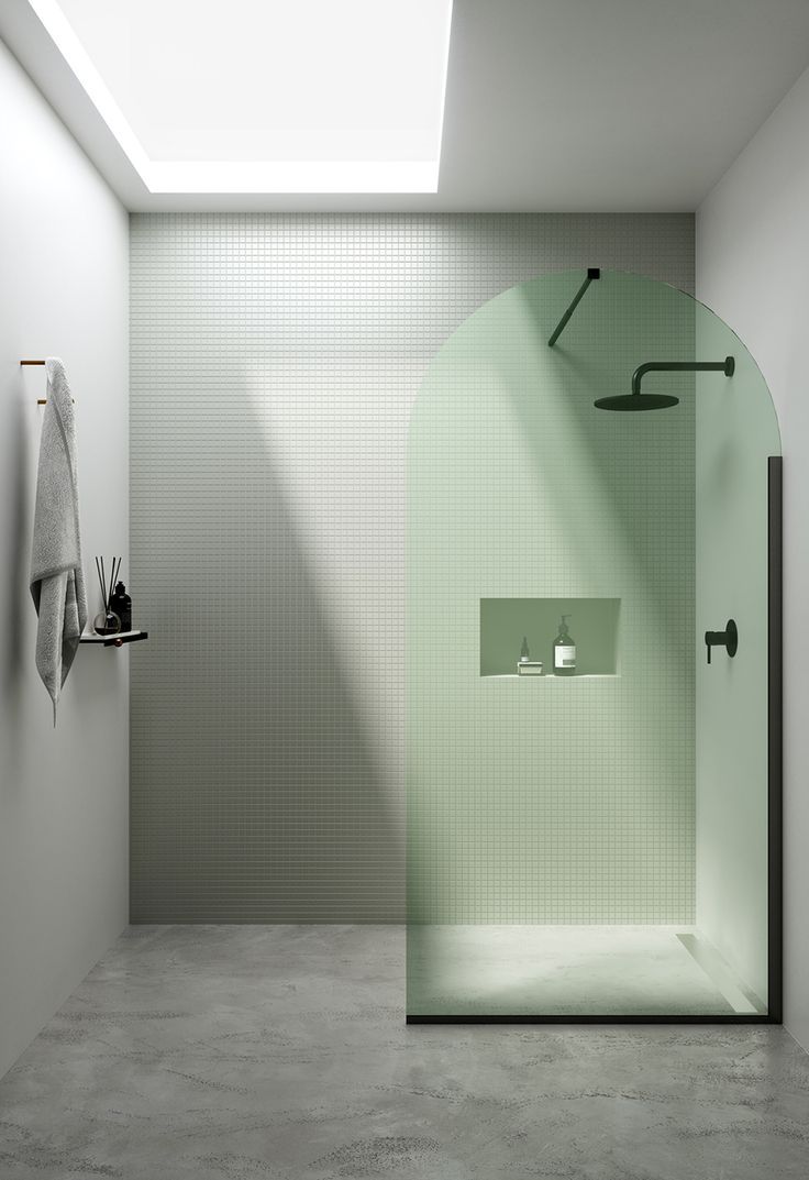 Frameless Bathroom Partition for Greenery Design