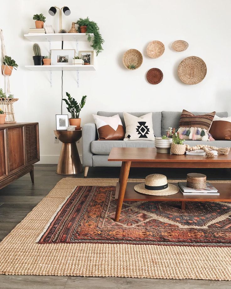 Natural Cotton Rug with An Eccentric Bohemian Rug