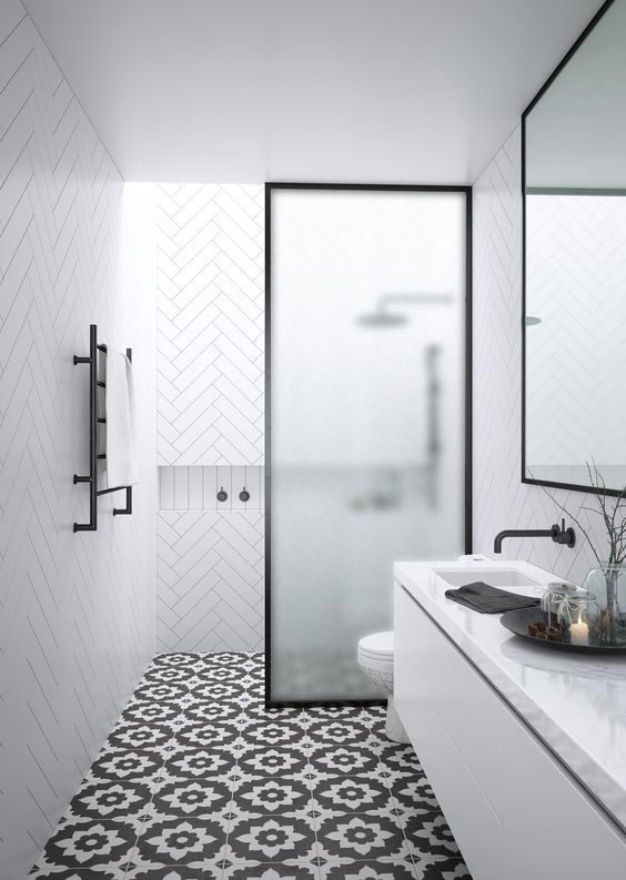 Frozen Impression for Black Framed Shower Wet Bathroom