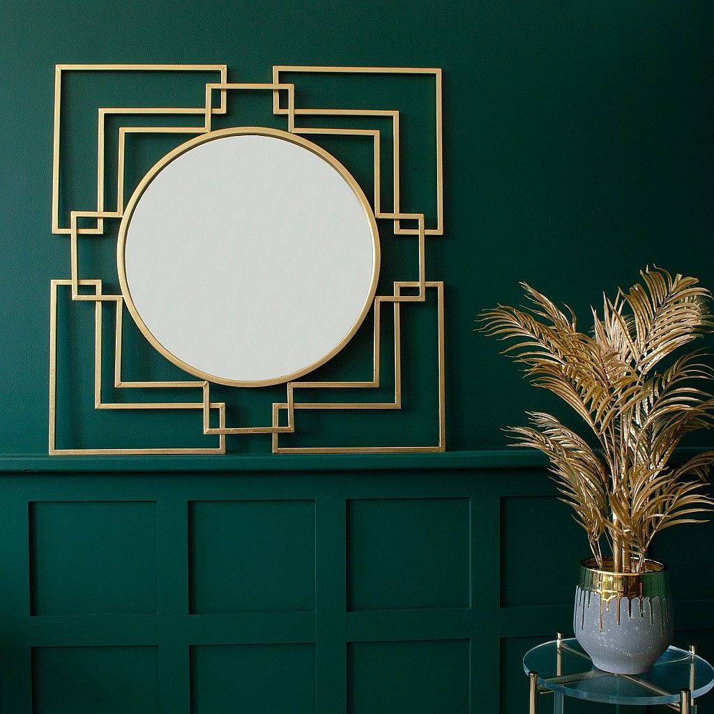 Art Deco Bedroom with Decorative Mirror