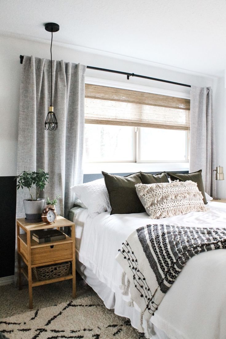 Woven Grey Curtain That Will Refresh Your Bohemian Bedroom