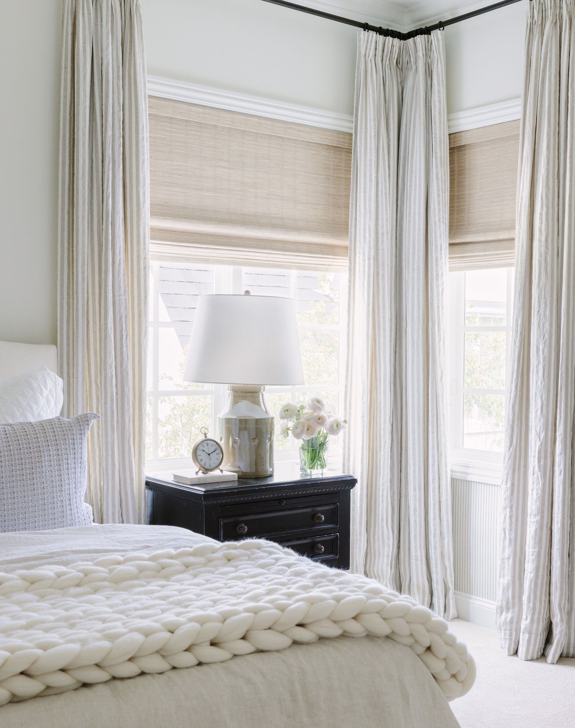 Cotton Curtain in White Shades Bedroom