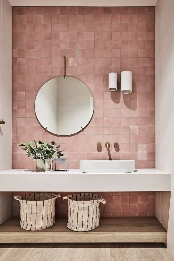 Pink Tiles to Emerge A Dramatic Ambiance