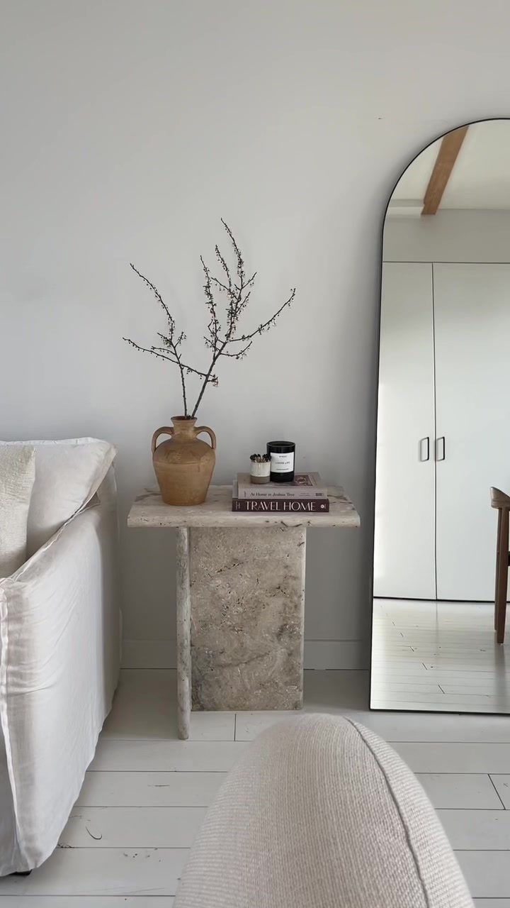 Stone Side Table for A Scandinavian Living Room