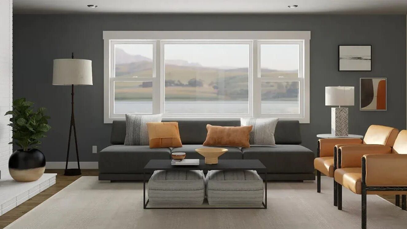 Stylish Contemporary Living Room with Grey Shades