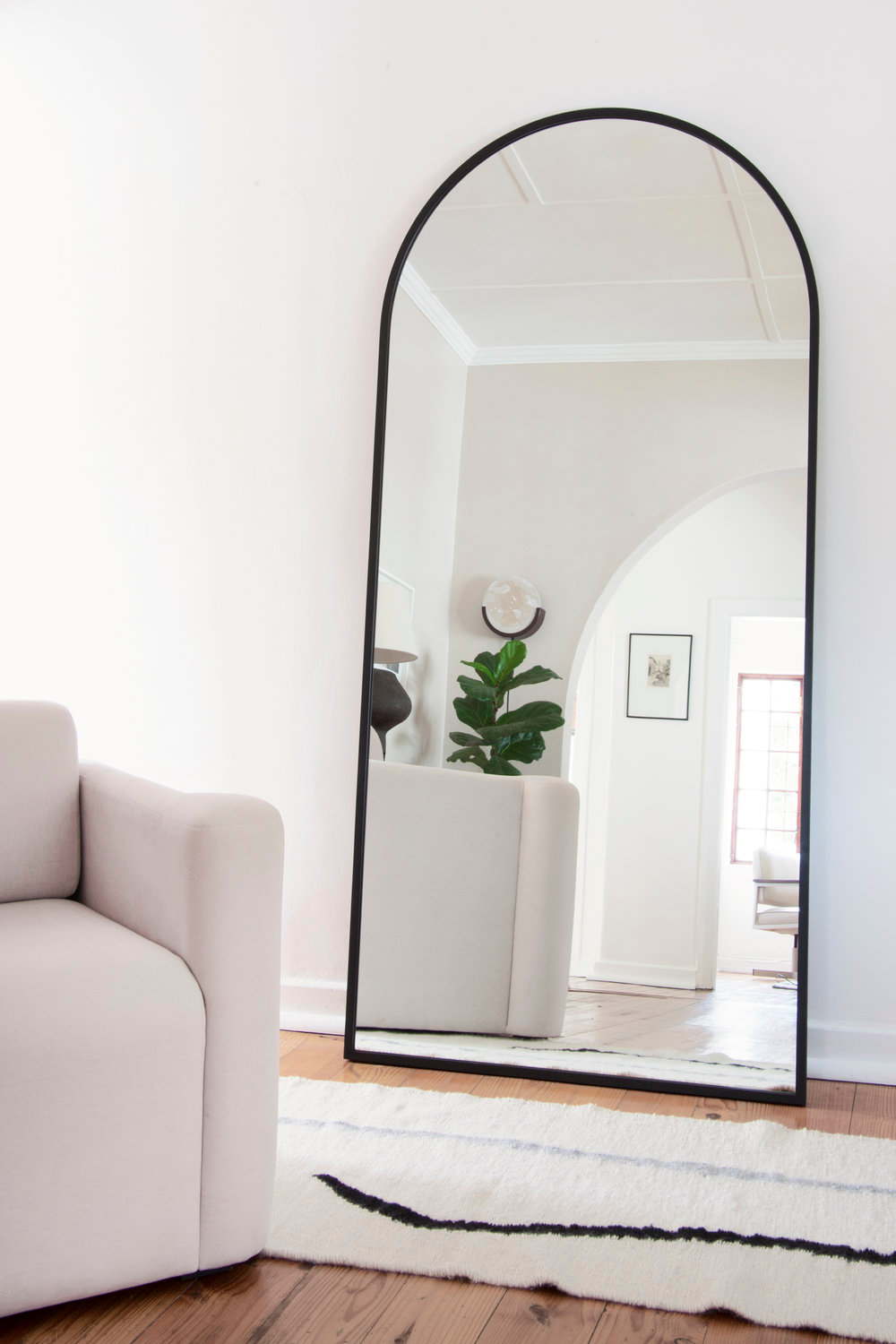 Floor Mirror with Black Frame