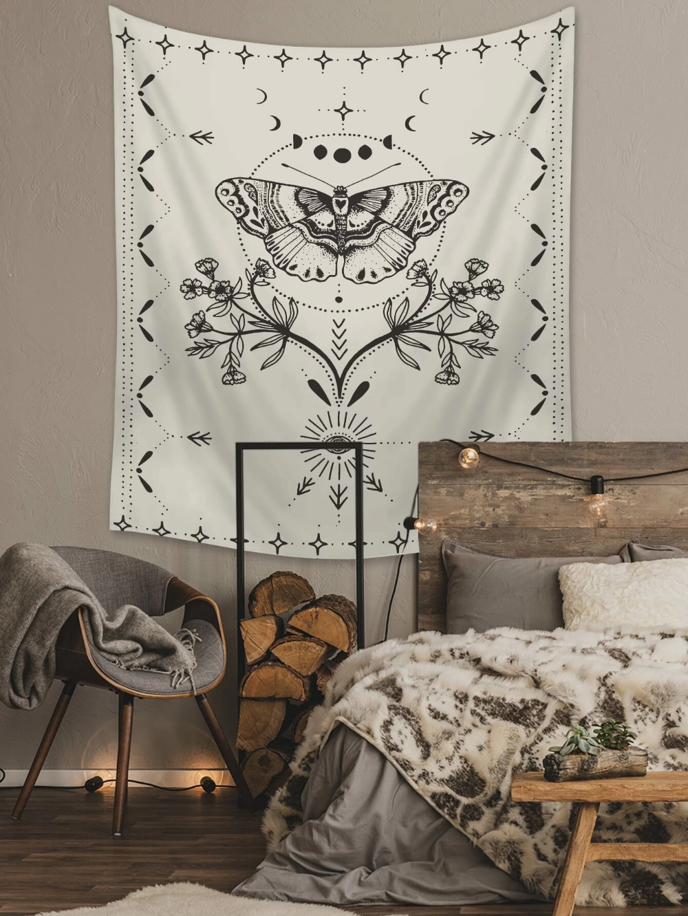 Butterfly and Floral Patterns Tapestry