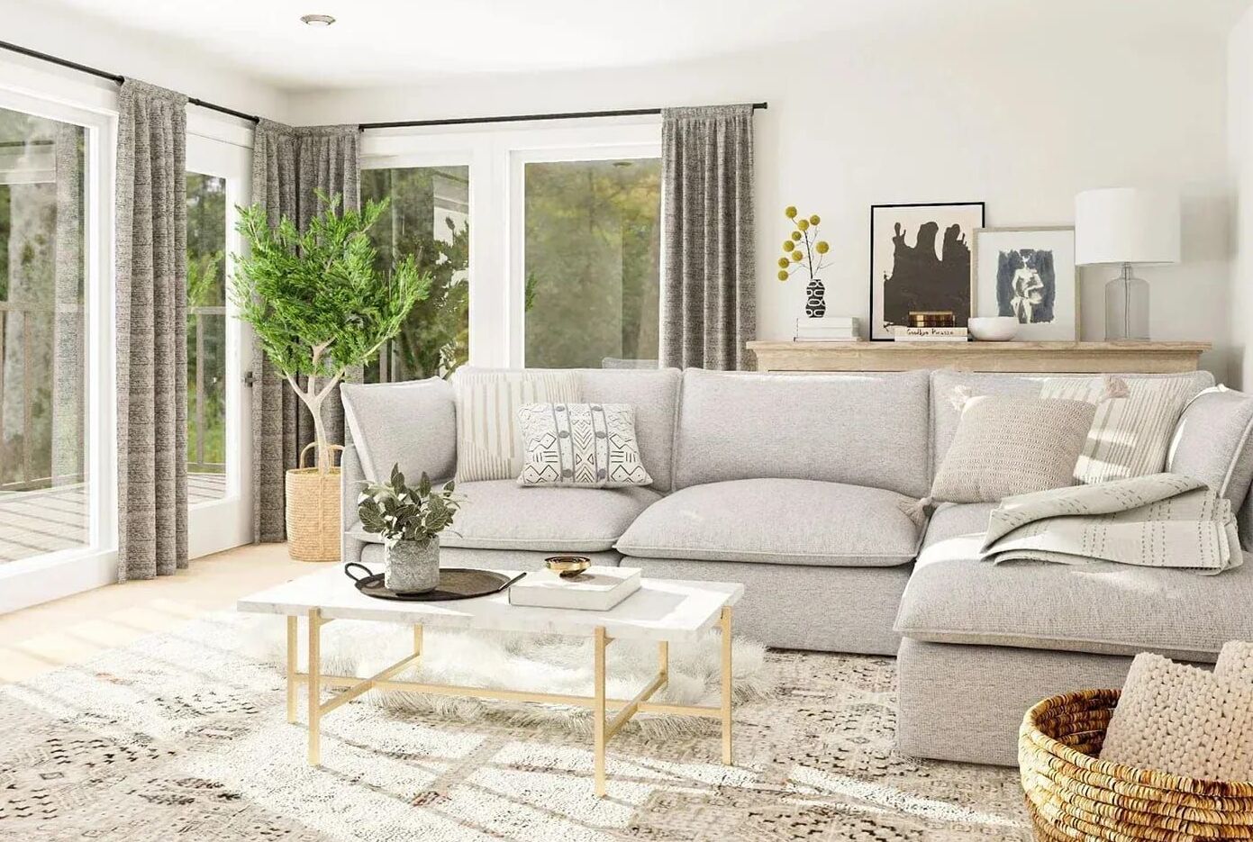 Contemporary Living Room and Scandinavian Touches