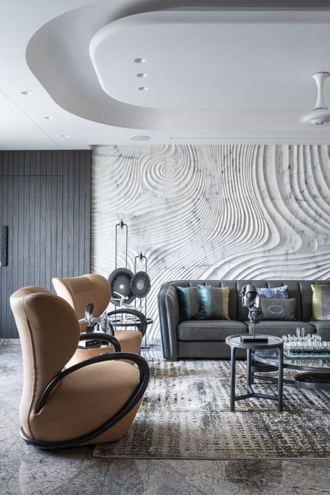 An Artistic Wall Accent for Contemporary Living Room