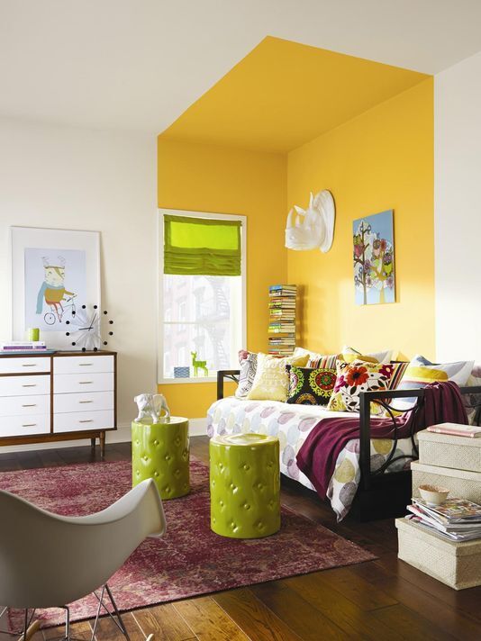 Applying Yellow Paint for A Striking Nook