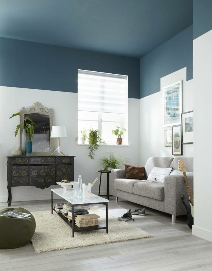 Dark Blue Wall Paint with Muted Colors