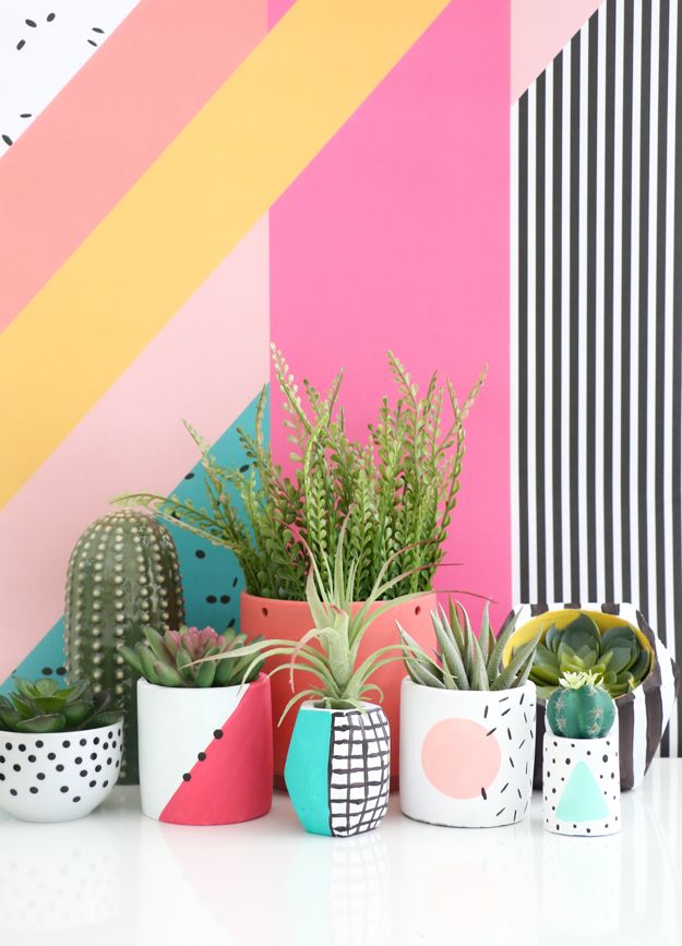 Colorful Wall with Striped Lines