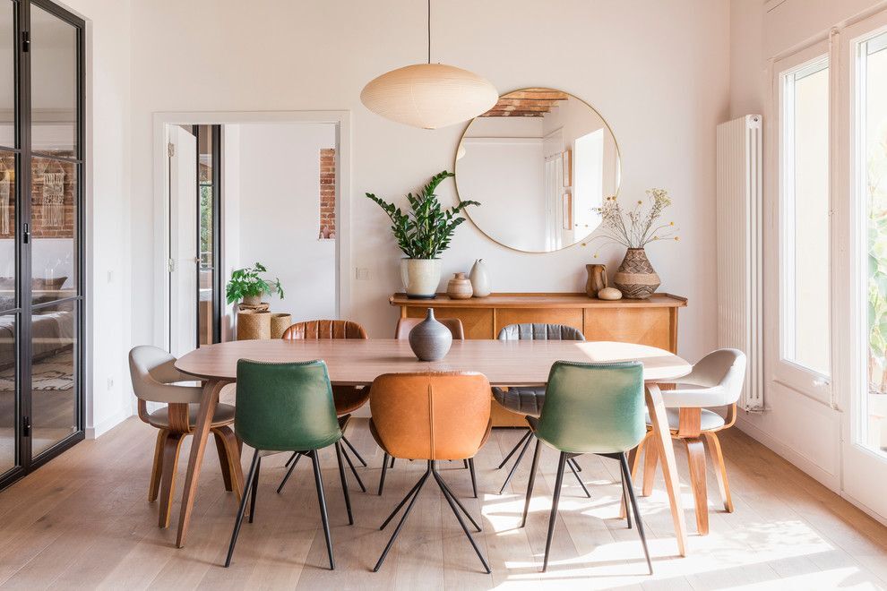 Mediterranean Dining Room with Modern Design