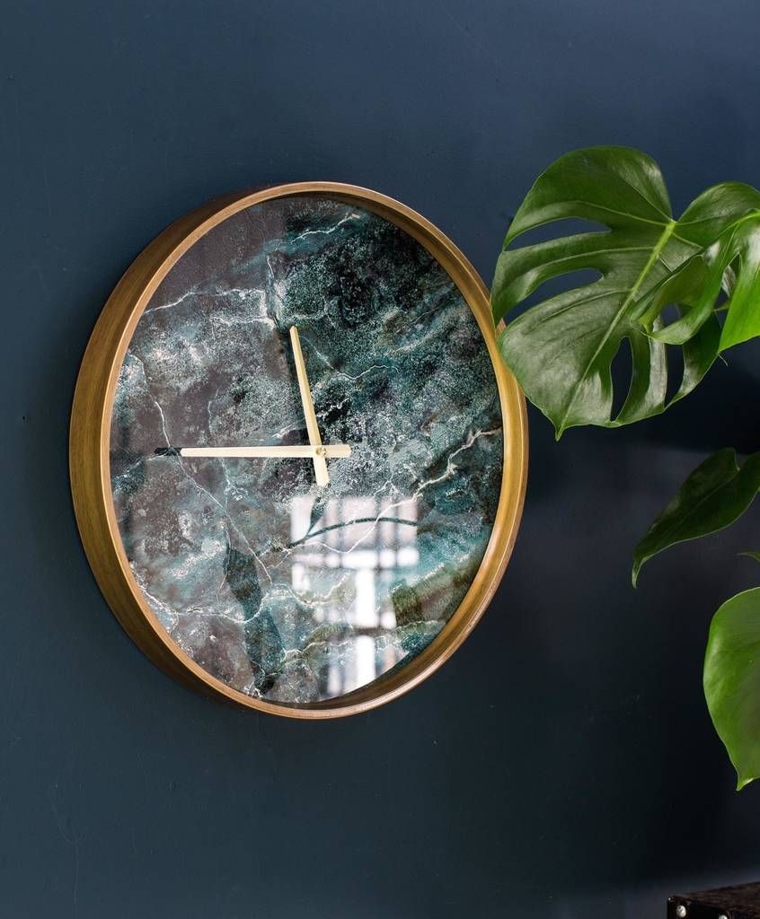 Gold and Marble Wall Clock for an Elegant Accent