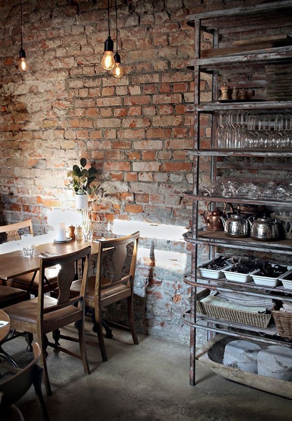 Rustic Industrial Design with Grunge Wall Accent