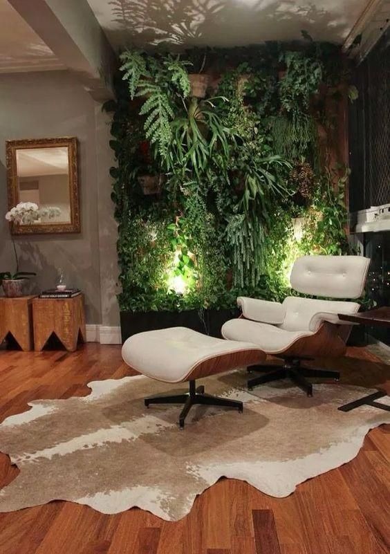 Add a Wall Lamp to Your Biophilic Living Room Wall