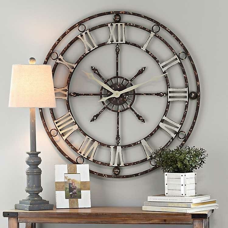 Faded Metal Wall Clock for an Industrial Accent