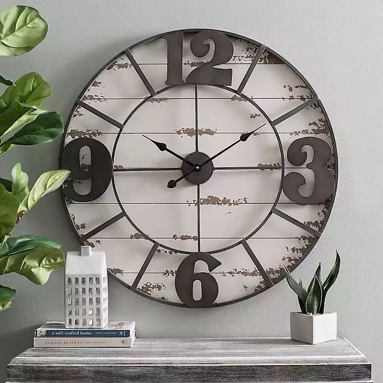Rustic Industrial Wall Clock for a Natural Accent