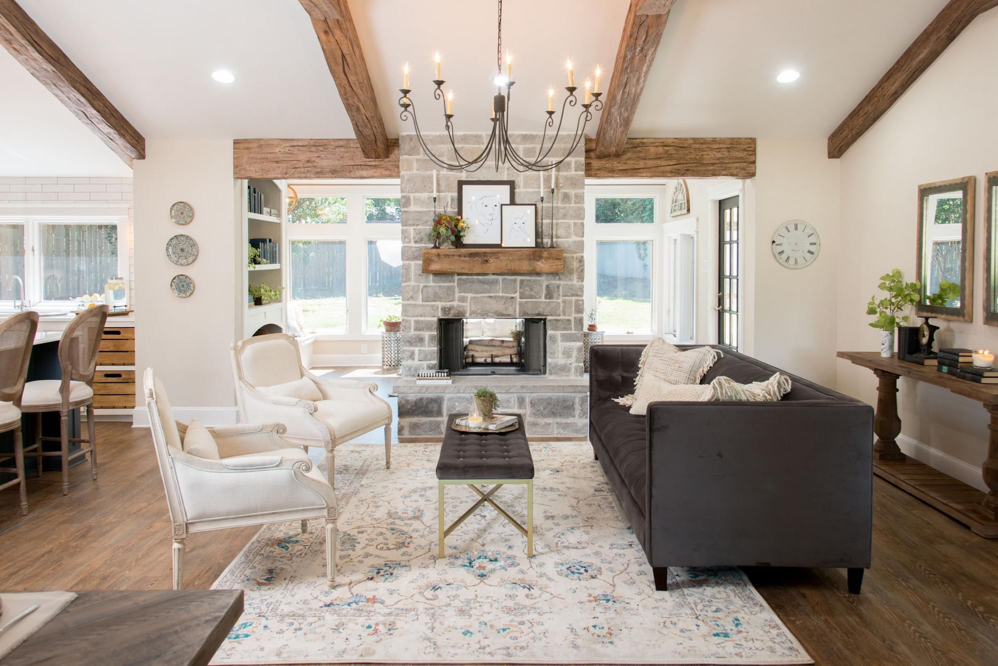 Stone Fireplace for Farmhouse Accent