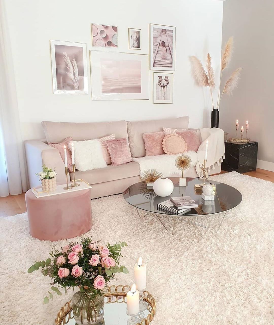 Boho Glam Living Room with Shabby Chic Theme