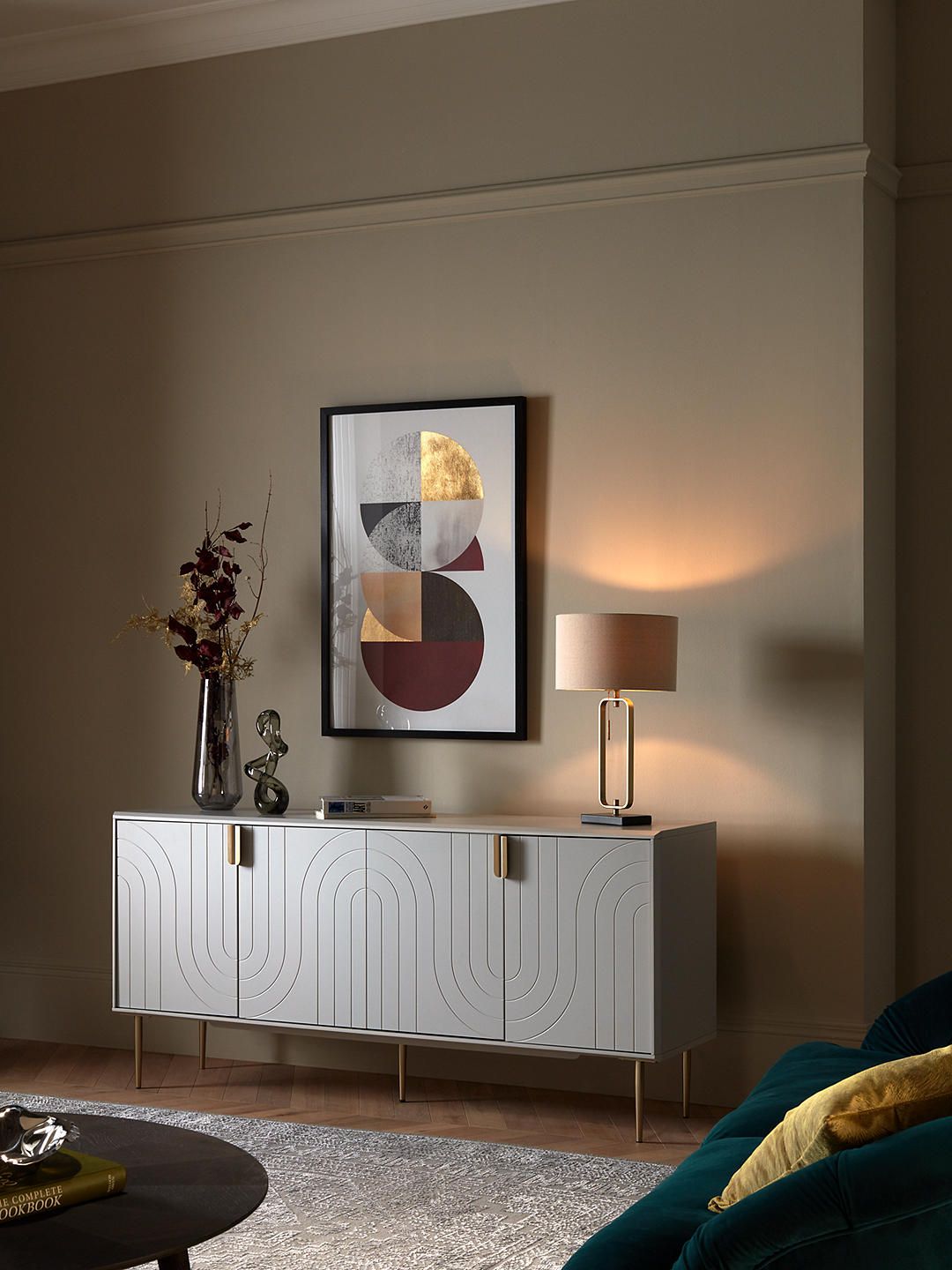 Modern Sideboard with Glossy Accents