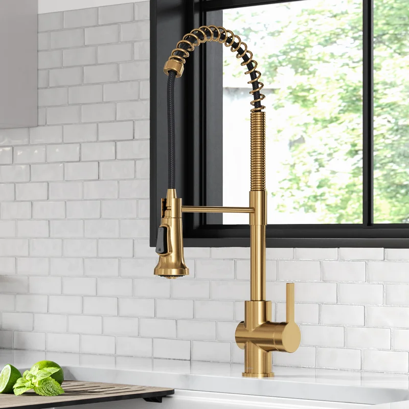 Faucet with Spiral Pull Down Bar Sink