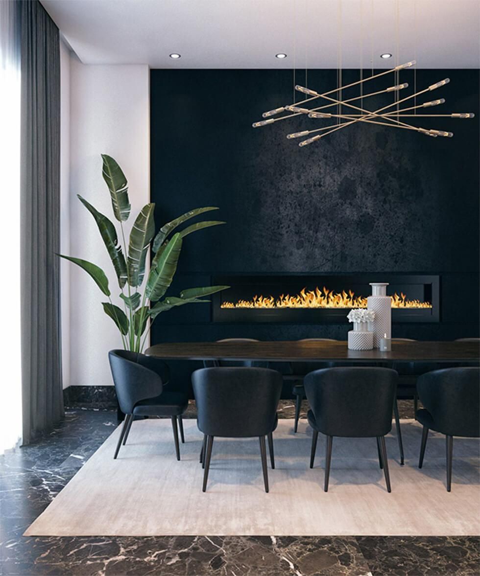 Black Charcoal Mural for An Elegant Wall
