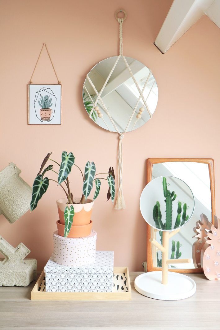 Peachy-Pink Color with Plants