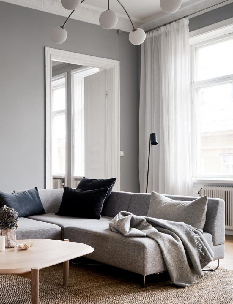 Grey Living Room with Greyish Accents