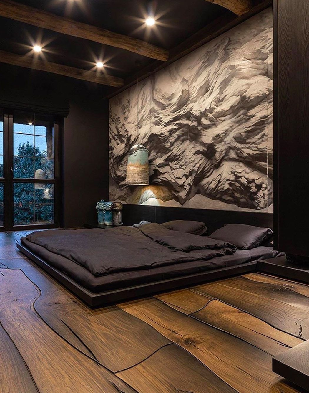 Modern Bedroom in Dark Theme