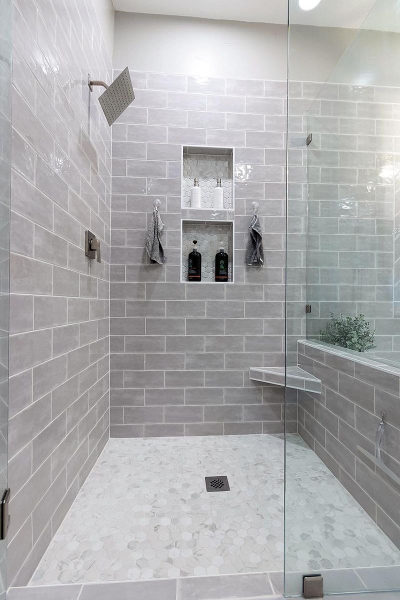 Neutral Bathroom Tiles to Make Shower Niche