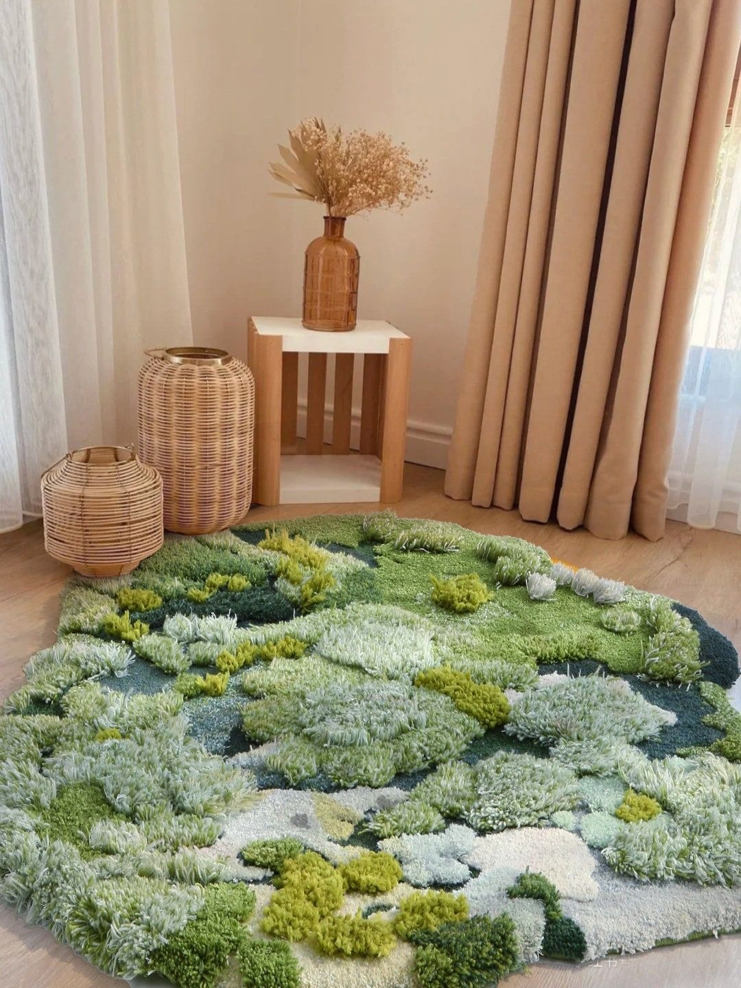 Dramatic Grass Accents for Kid's Bedroom Rug