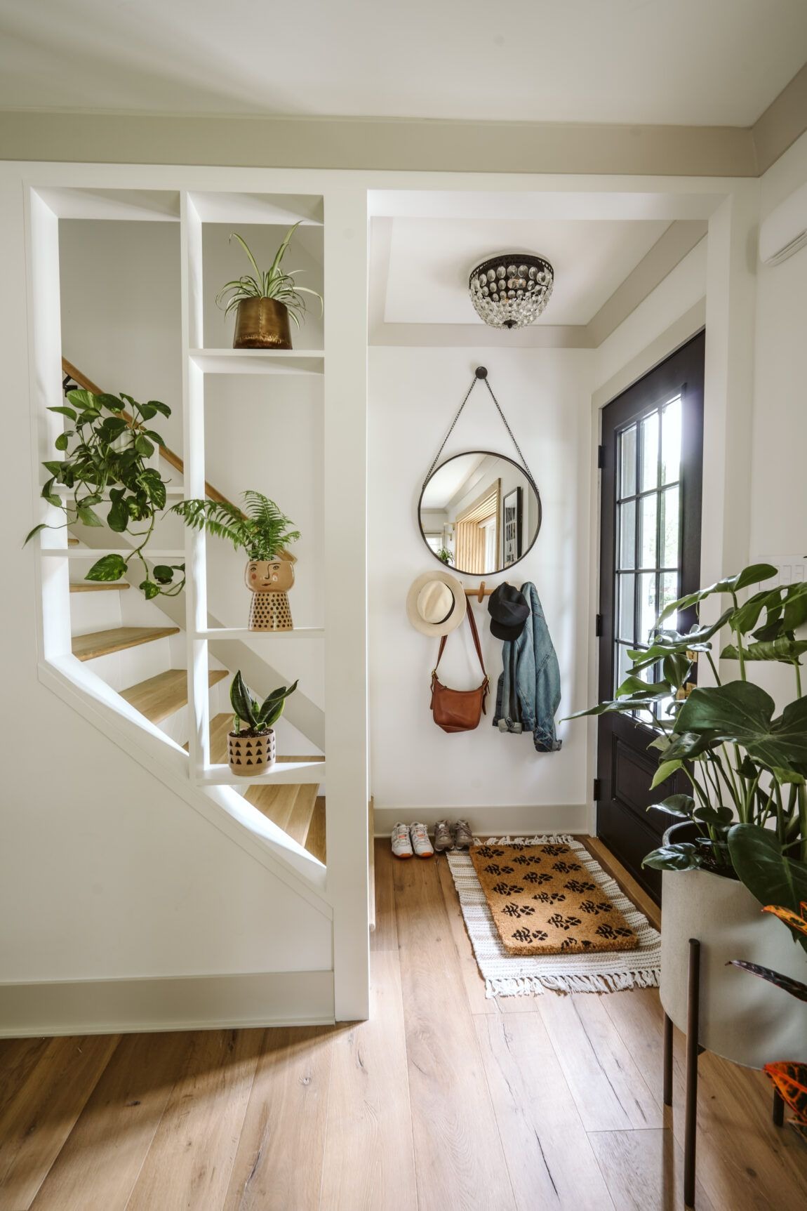 Staircase Landing with Entry Way Decor