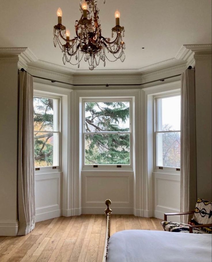 Add Long Curtains for Your Bay Window